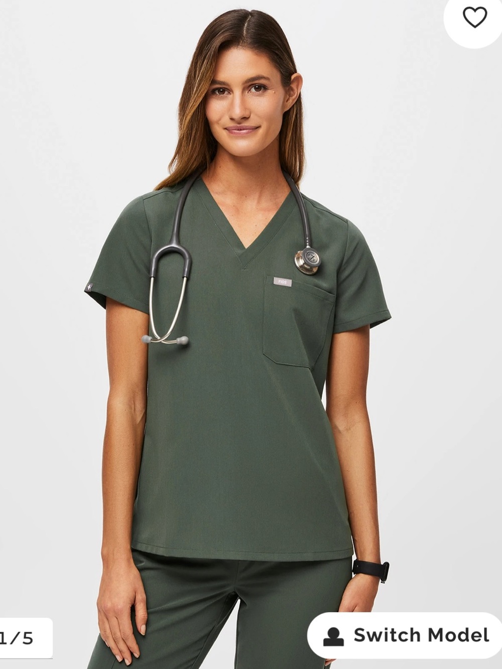 FIGS Moss Catarina One-Pocket Scrub Top XXL